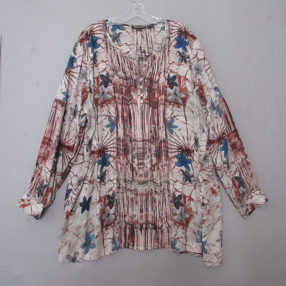 Tolani Collection Top Blouse Women XL‎ Floral Boho Popover Flowy Modal